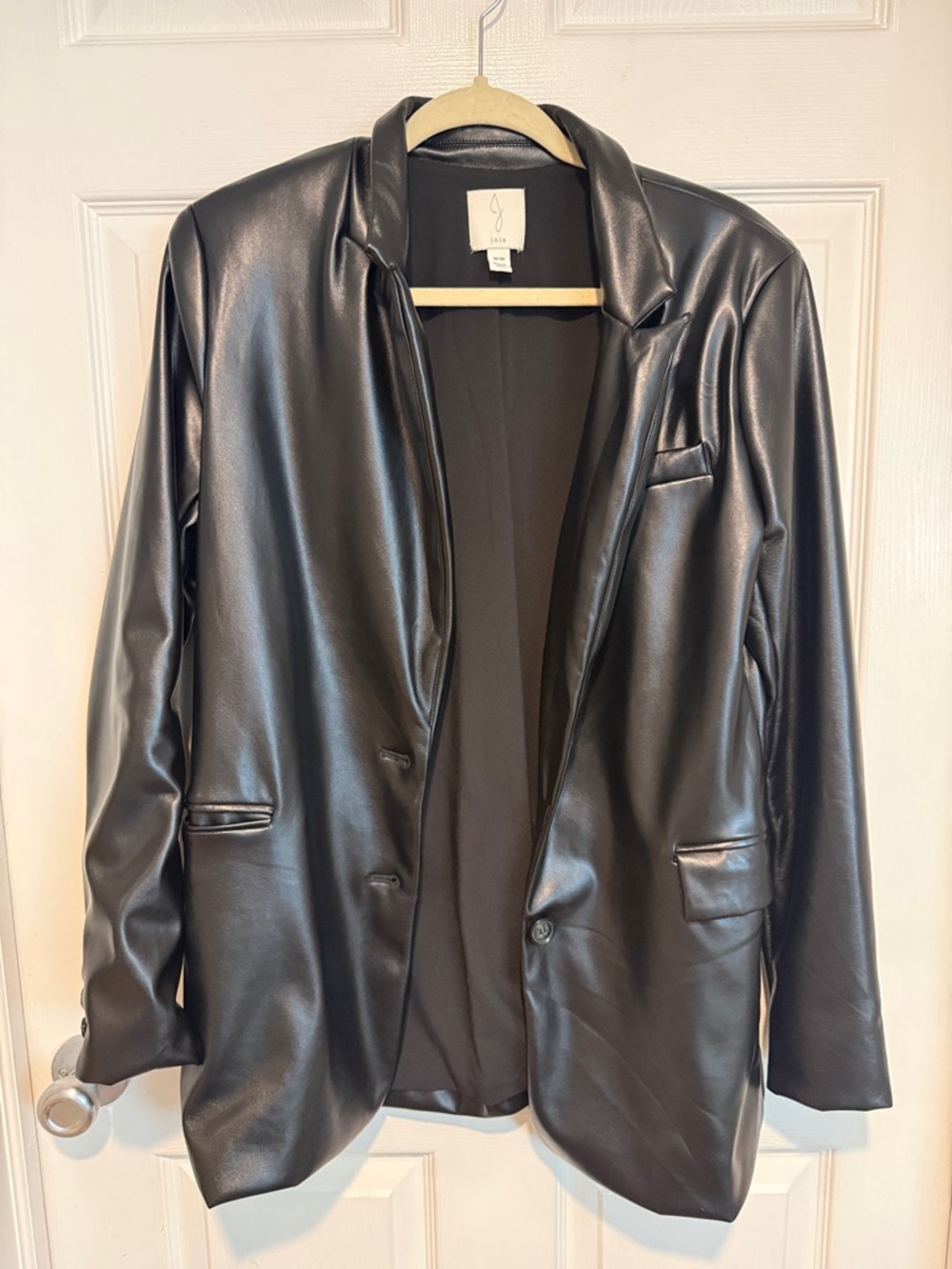 Faux Leather Blazer Jacket- like new